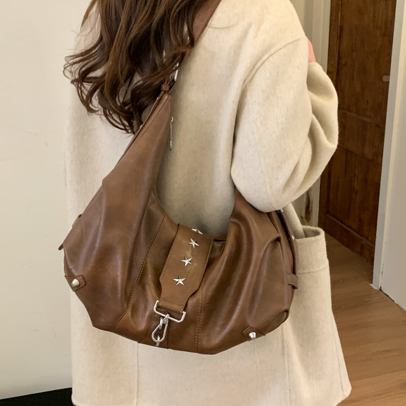 美拉德风实用软皮韩系大容量包