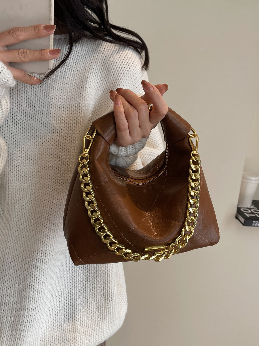 小众设计质感通勤手提女包包2025冬季新款复古菱格链条斜挎饺子包,箱包皮具/热销女包/男包,通用款女包,淘宝优惠券,粉丝福利购,淘宝优惠卷