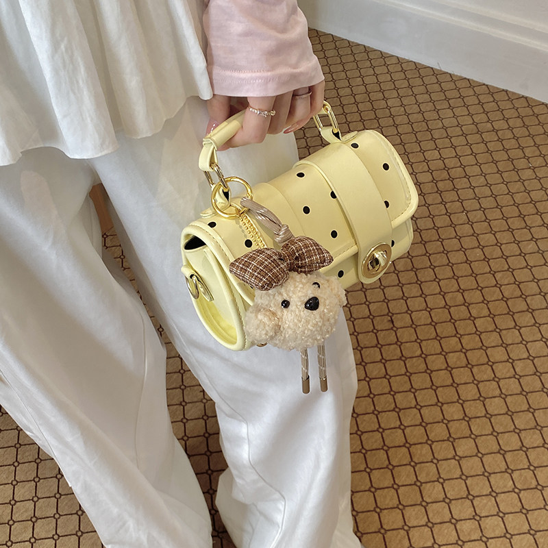 韩国洋气波点波士顿包手提包女时尚小众枕头包单肩斜挎包2026新款