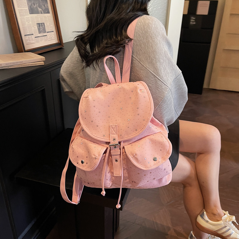 韩系学院风手提双肩包女2026新款简约百搭抽绳背包大容量学生书包,箱包皮具/热销女包/男包,双肩背包,淘宝优惠券,粉丝福利购,淘宝优惠卷