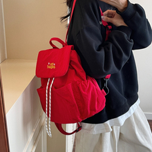 休闲慵懒风双肩包女2025新款旅游轻便背包时尚百搭通勤大容量背包