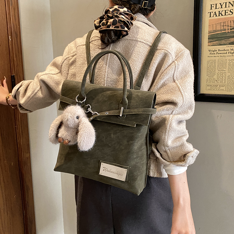 学院风复古手提凯莉包包女新款时尚韩版双肩包学生书包外出小背包