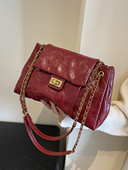 红色包包女新款 2025结婚包女新娘高级感婚礼菱格单肩包链条斜挎包