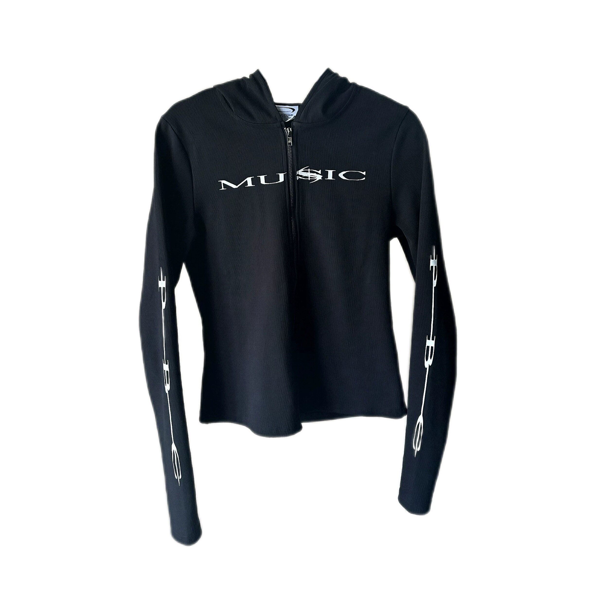 thumbnail for Opium YVL-style Playboicarti rides the upper body with a MUSIC-print skinny zip-up hooded jacket