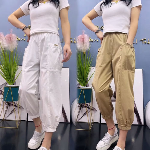 高腰运动休闲九分裤百搭女裤
