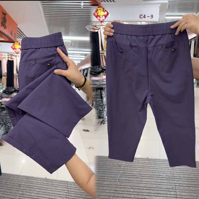 高腰运动休闲七分裤薄款百搭女裤