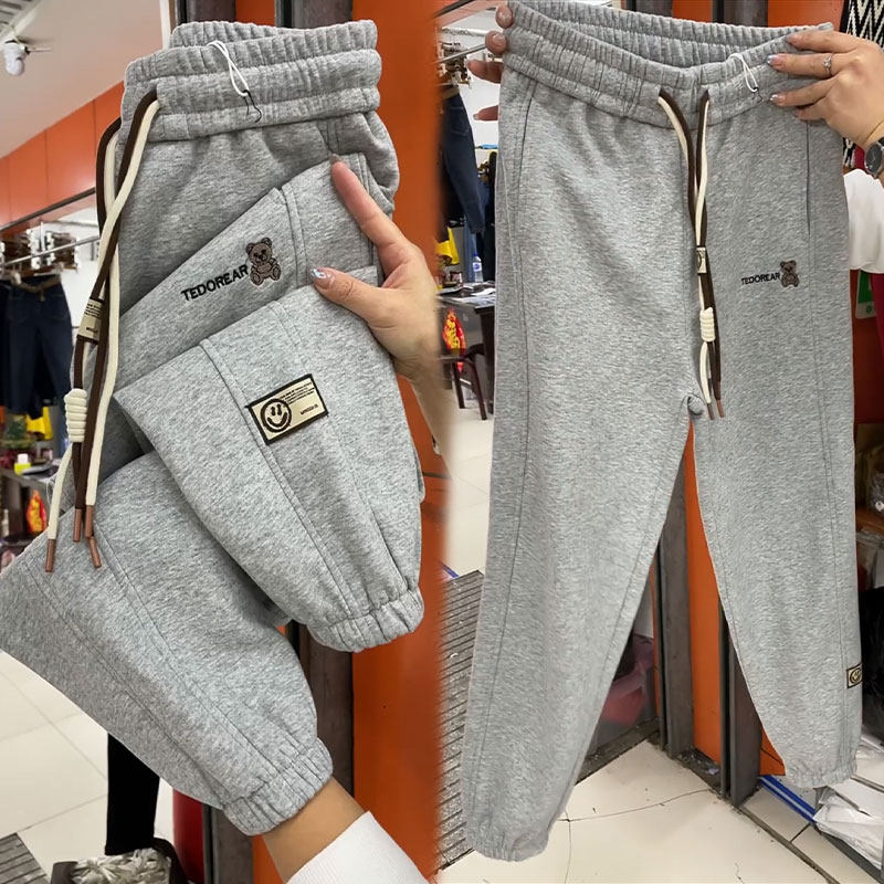 加绒休闲卫裤女2025秋冬新款束脚九分运动裤高腰宽松显瘦哈伦裤潮,女装/女士精品,休闲裤,淘宝优惠券,粉丝福利购,淘宝优惠卷