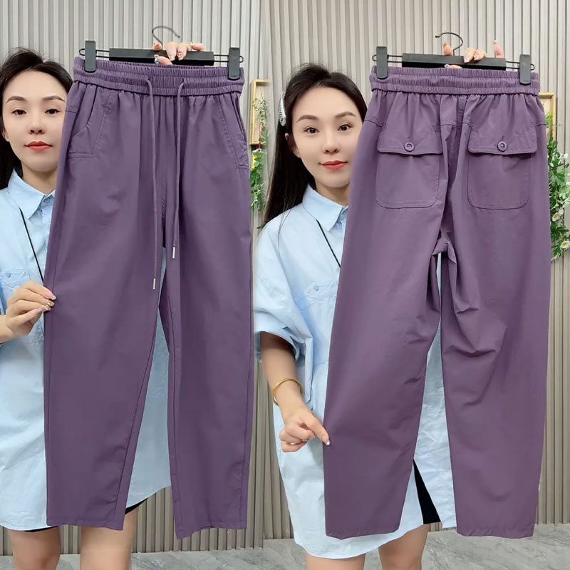 高腰运动休闲九分裤夏季薄款女裤