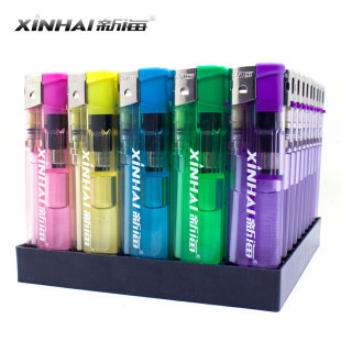 新海电子打火机50支包邮一次性透明小圆机塑料创意时尚超市便利店