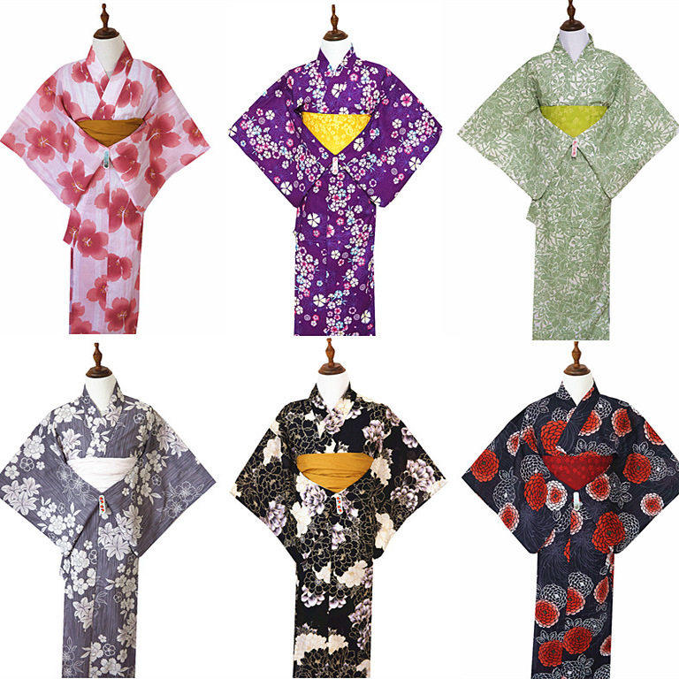 日本传统和服浴衣女 进口纯棉质地拍摄旅游烟写真YUKATA特价清仓