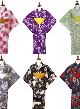 日本传统和服浴衣女 进口纯棉质地拍摄旅游烟写真YUKATA特价清仓