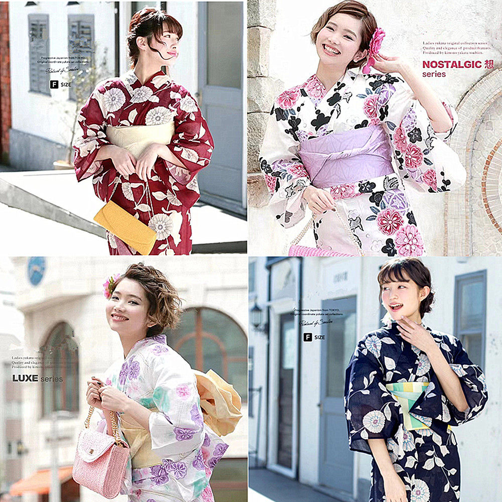 日本和服浴衣女传统款式高级纯棉质地日本旅游写真和服浴衣YUKATA