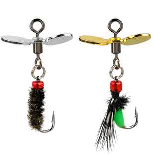 螺旋桨飞旋亮片改装毒蚊纳米小虫溪流路亚马口白条飞蝇假饵助投器