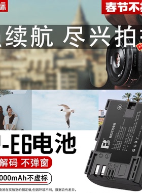 沣标LP-E6电池R7佳能EOS R5C RA R5 R6 5DSR 6D2 7D2 5D4/3/2 6D 60Da 70D XC15 80D 90D单反相机