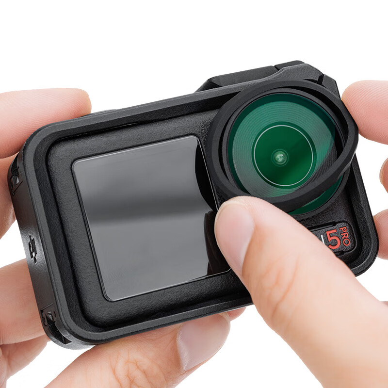 JJC 适用大疆Action 5 Pro玻璃镜头保护盖胶套DJI osmo action4/3镜头盖硅胶配件镜头圈滤镜防碰撞保护环