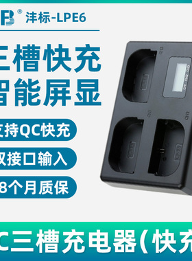 三充沣标E6 E6N E6NH适用佳能R62座充EOS R7 RA R5 R6 5DSR 6D2相机7D2 5D4/3/2 6D充电器60Da 70D  80D 90D