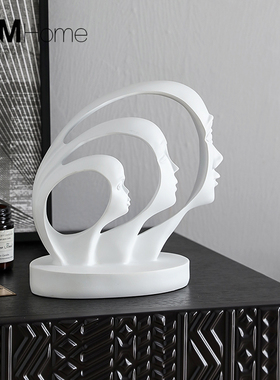 北欧轻奢抽象艺术人脸摆件创意简约客厅酒柜电视柜桌面Z摆设装饰