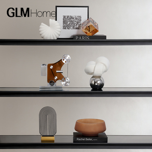 轻奢高档套装小众设计艺术摆件家居电视柜书柜开放格搭配软装饰品