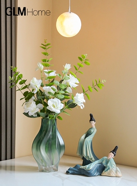 采购产品轻豪华经典磨砂玻璃花瓶装饰品，客厅干花，插花，家庭餐