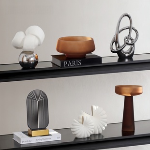 意式轻奢小众艺术摆件酒店开放格高级感陈设客厅电视柜酒柜装饰品