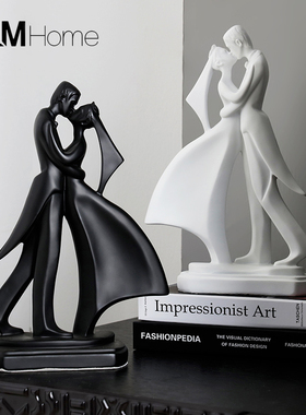 北欧创意轻奢艺术人物摆件家居客厅酒柜办公O室桌面装饰品新婚礼