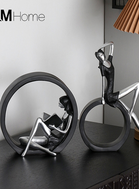 现高档轻奢艺术女孩摆件创意简约家居玄关客厅电视柜装饰品