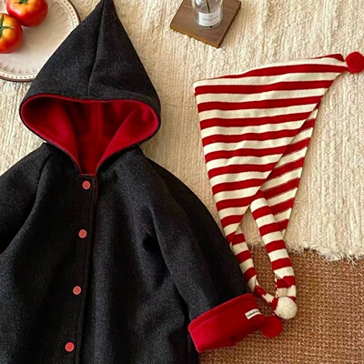 女童双面呢外套2025秋冬新款