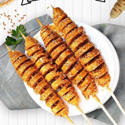 烧烤面筋串半成品家用炸串小吃半成品速冷冻商用鲜面筋头烧烤食材