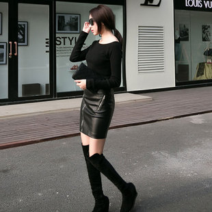 2025春装新款小辣椒同款真皮皮裙女 SLP风格半身包臀裙绵羊皮短裙