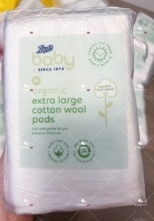 英国BOOTS棉片卸妆棉化妆棉 baby擦脸棉 大片50片