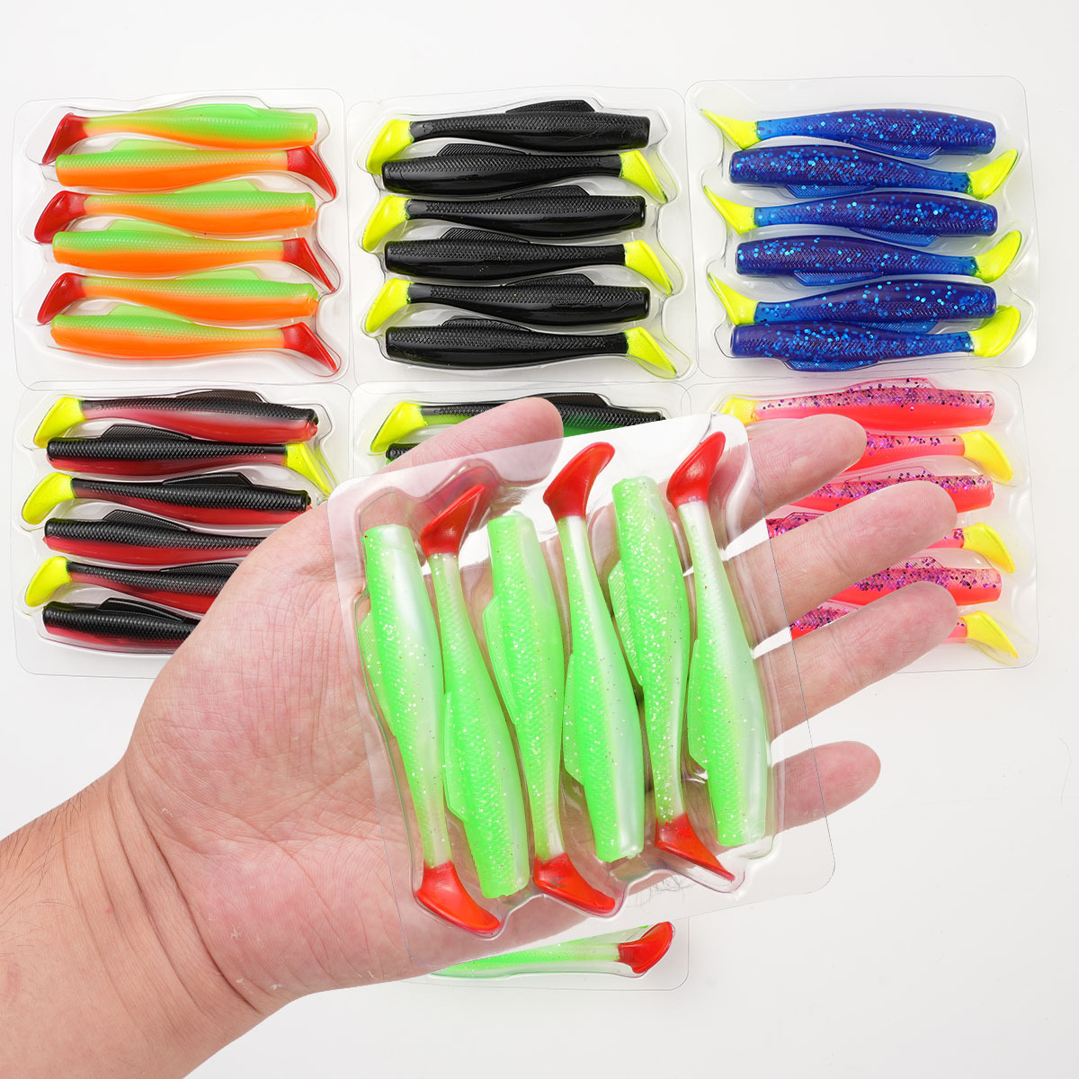 8.5cmTPR根钓路亚浮水软饵6个/包仿生淡水海钓假饵