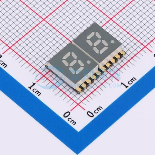 LED数码管 GS2020AR-G SMD,14.1x10mm 2位0.2电子元件BOM可配单