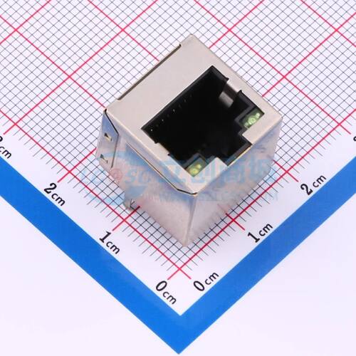 以太网连接器(RJ45 RJ11) R-RJ45S08P-CT00 插件 直插带LED电子元