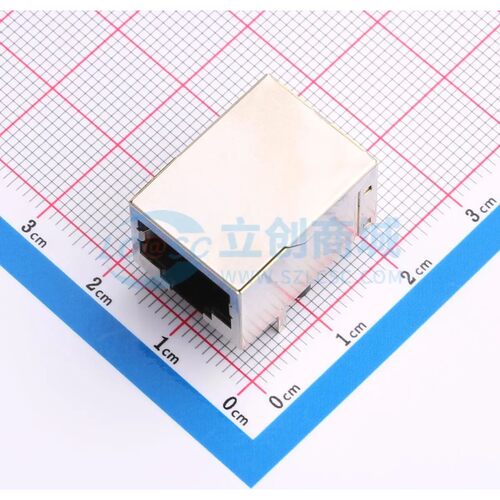 以太网连接器(RJ45 RJ11) DS1128-04-S8B8P-X 插件 弯插不带LED电