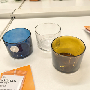 宜家HOSTAGILL赫斯塔吉尔小圆蜡烛托烛台玻璃彩色装饰茶灯