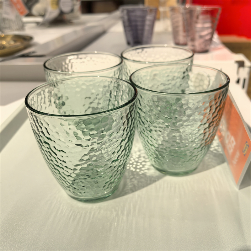 宜家德瓦斯托玻璃杯牛奶杯喝水杯4个装绿色270ml成都国内代购