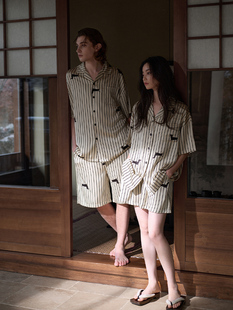 同语2025年情侣睡衣春夏季冰丝薄款短袖套装夏天睡衣男女款家居服