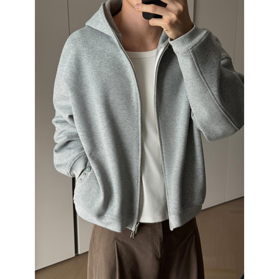 SDR绿松石430g双开短款连帽卫衣