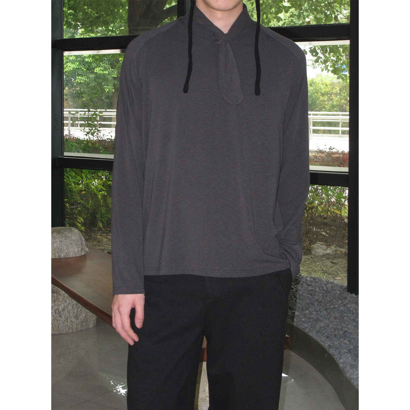 SDR半高领松弛领结长袖打底