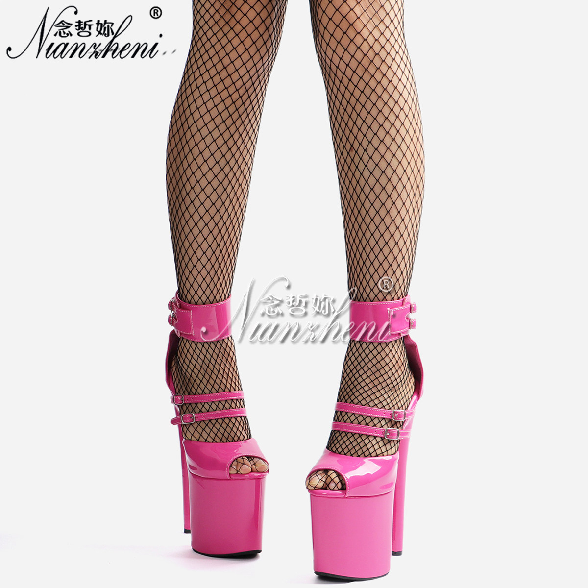 恨天高女防水台凉鞋20厘米超高跟鞋钢管舞鞋夜店情趣伪娘变装大码