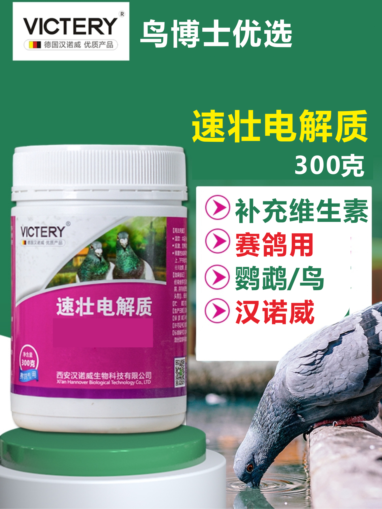 汉诺威速壮电解质300克补维生素