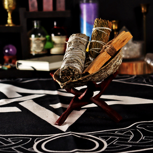 加州进口白鼠尾草净化清理空间秘鲁圣木雪松杖贝壳容器套组