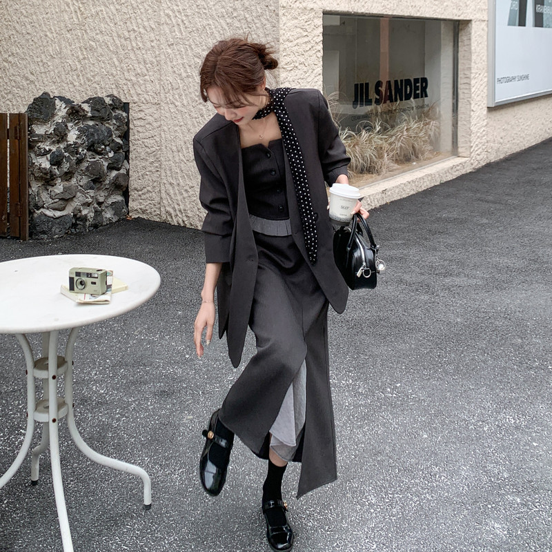 新款图大货已出西装三件套加丝巾275-W808-P275-K398，女装套装/套裙，柒柒家