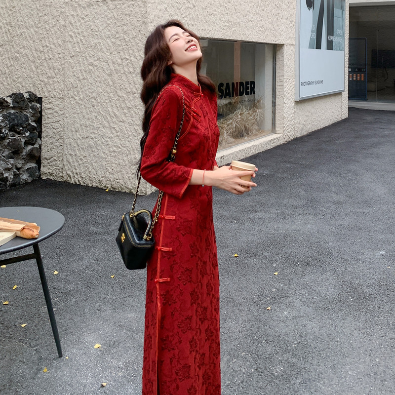 新款图大货已出新中式旗袍连衣裙275-Q706-P175-K248，女装汉服/婚纱/旗袍/礼服，柒柒家