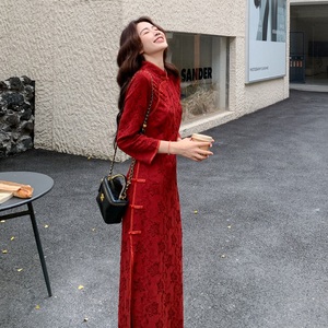 新款图 大货已出新中式旗袍连衣裙275-Q706-P175-K248,女装汉服/婚纱/旗袍/礼服,柒柒家