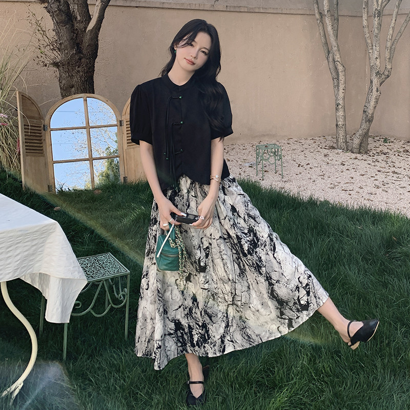 现货新中式两件套装2C525-Q287-P115-K168，女装套装/套裙，柒柒家