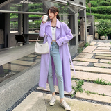 图大货已出紫色长款风衣外套087-F71-P155-K228，女装风衣，柒柒家