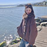 新款大货真毛领狐狸毛90白鸭绒超高品质275-M788-p455-k598，女装羽绒服，柒柒家