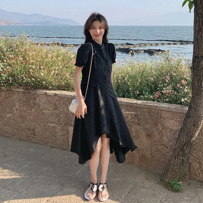 大货主推新中式旗袍常服连衣裙2C525-Q302-P135-K198，女装连衣裙，柒柒家