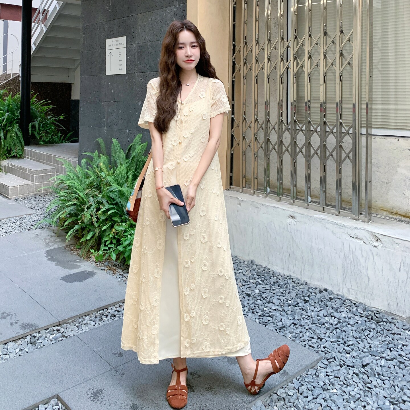 新款图大货天丝加缎面超高品质两件套2C525-Q618-P155-K228,女装连衣裙,柒柒家